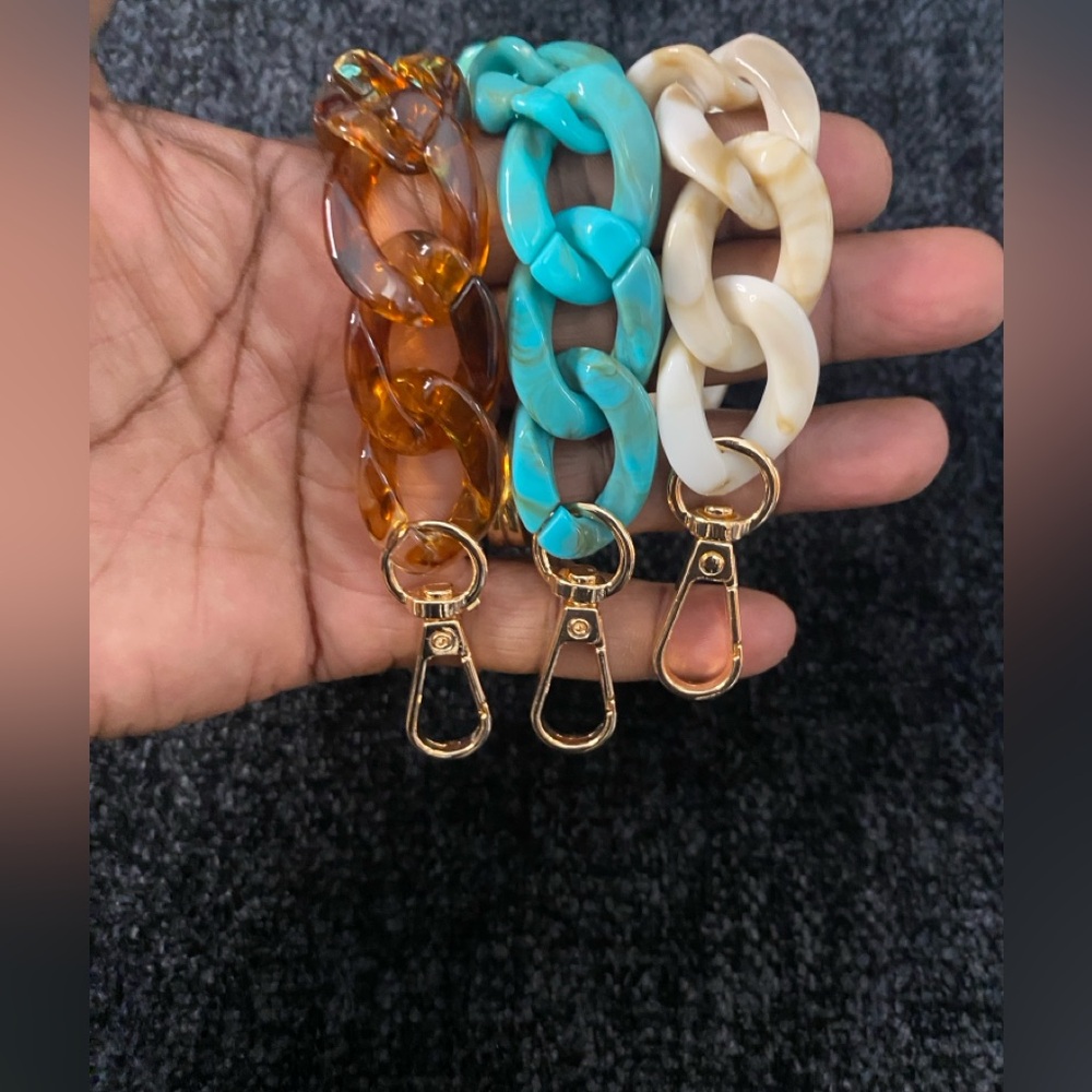 NWOT SET OF 3 ACRYLIC CHUNKY BAG CHAIN STRAP - Picture 3 of 3
